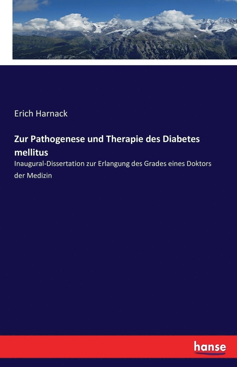Zur Pathogenese und Therapie des Diabetes mellitus 1