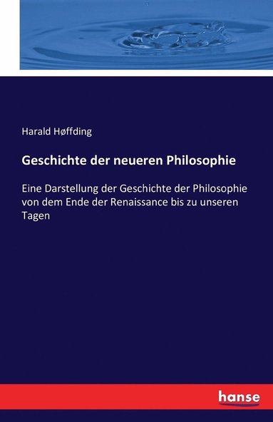 bokomslag Geschichte der neueren Philosophie