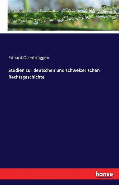 bokomslag Studien zur deutschen und schweizerischen Rechtsgeschichte