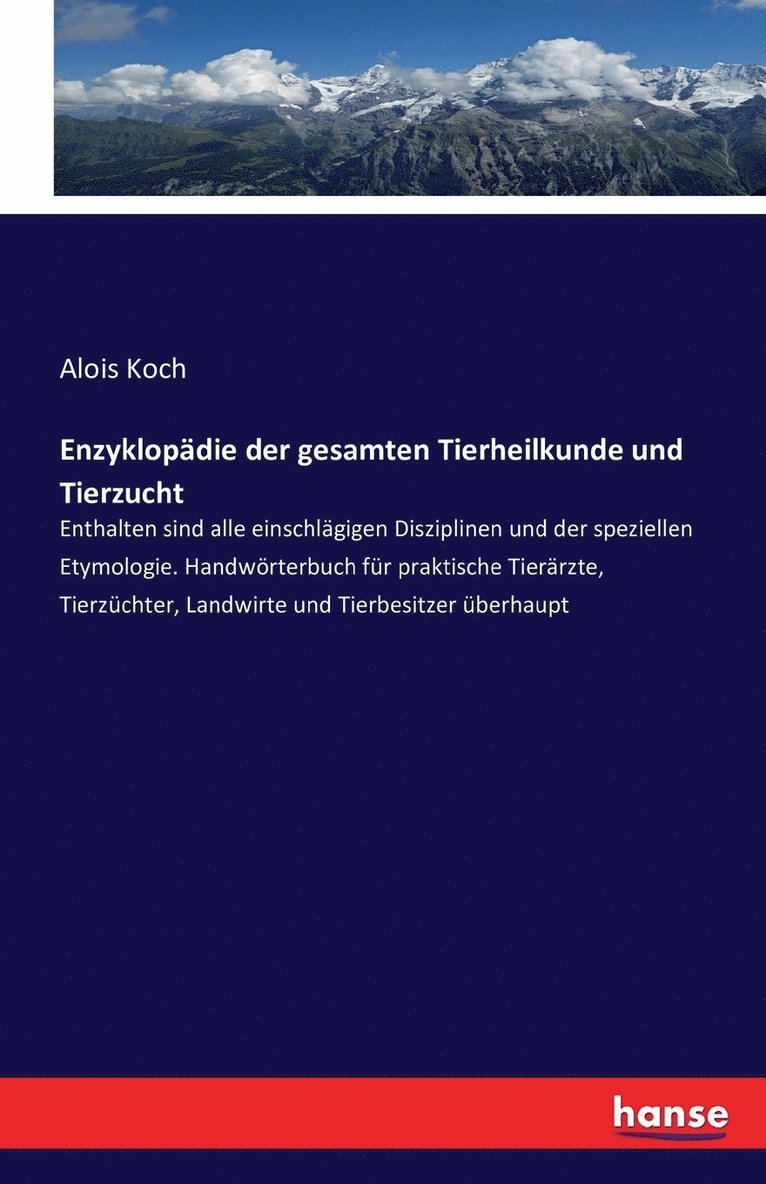 Enzyklopdie der gesamten Tierheilkunde und Tierzucht 1