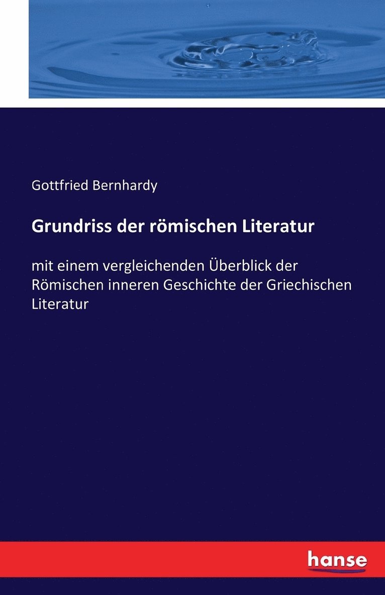 Grundriss der rmischen Literatur 1