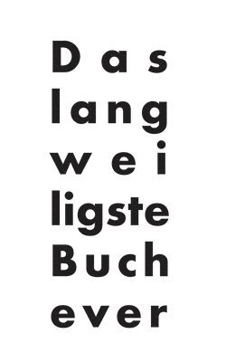 bokomslag langweiligste Buch ever