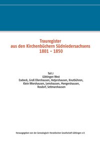 bokomslag Trauregister aus den Kirchenbchern Sdniedersachsens 1801 - 1850