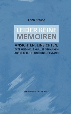 bokomslag Leider Keine Memoiren