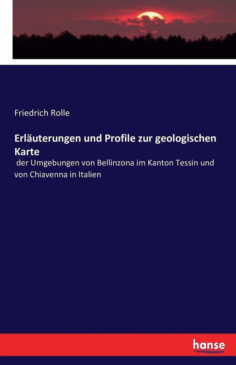 Erluterungen und Profile zur geologischen Karte 1