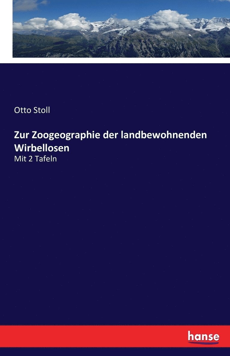 Zur Zoogeographie der landbewohnenden Wirbellosen 1