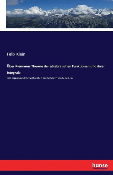 bokomslag ber Riemanns Theorie der algebraischen Funktionen und ihrer Integrale