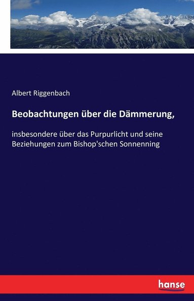 bokomslag Beobachtungen ber die Dmmerung,