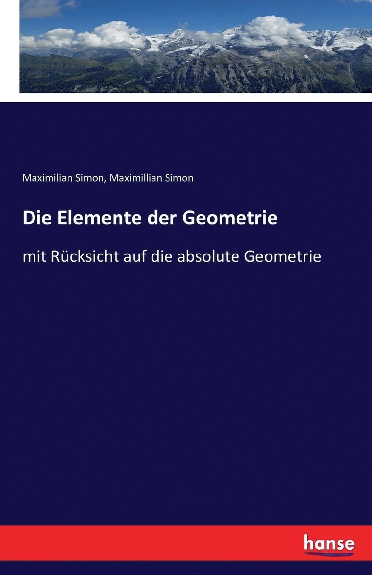 Maximilian Simon, Maximillian Simon - Elemente der Geometrie, Häftad