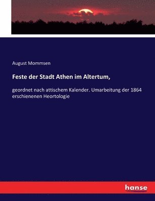 bokomslag Feste der Stadt Athen im Altertum,