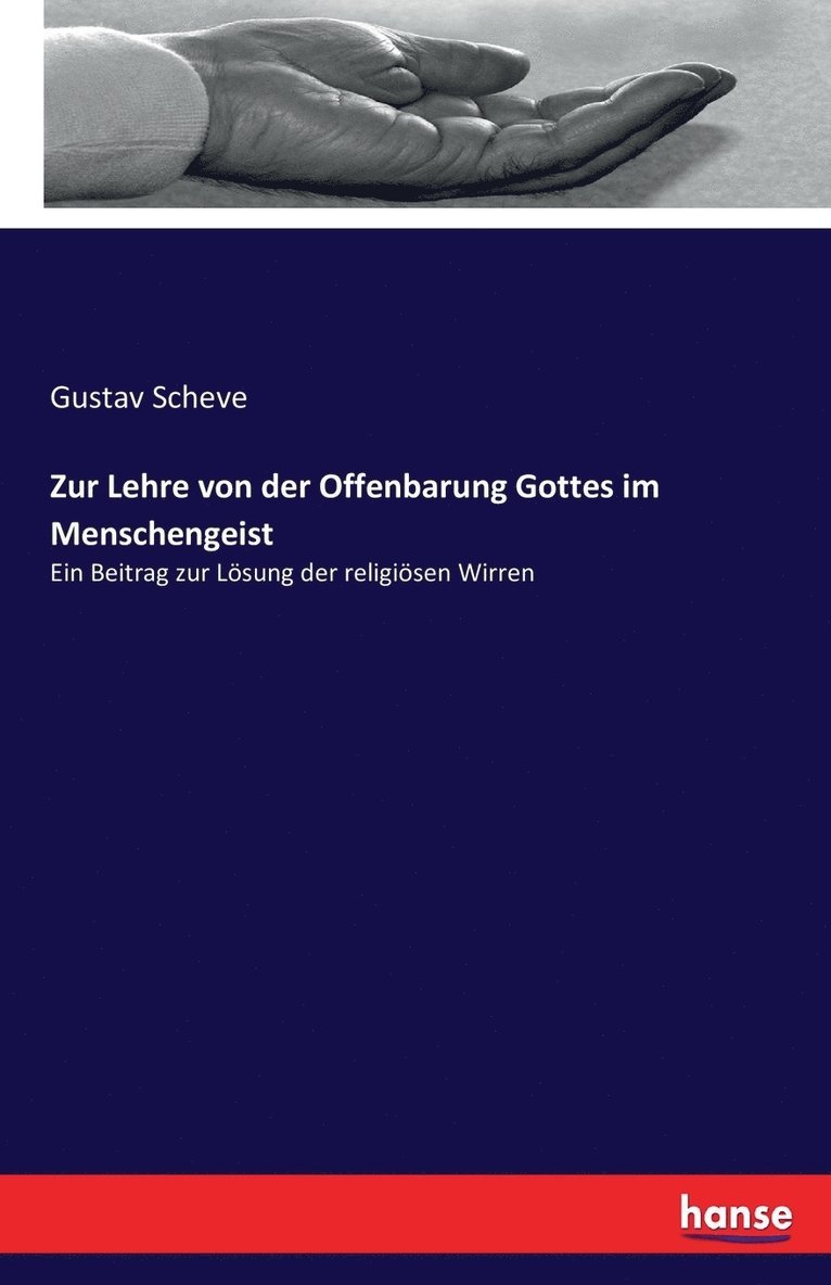 Gustav Scheve - Zur Lehre von der Offenbarung Gottes im Menschengeist, Häftad