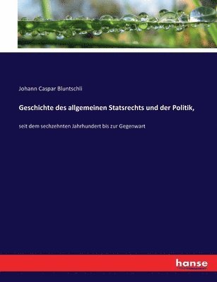 Johann Caspar Bluntschli - Geschichte des allgemeinen Statsrechts und der Politik,, Häftad