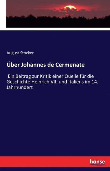 bokomslag Über Johannes de Cermenate