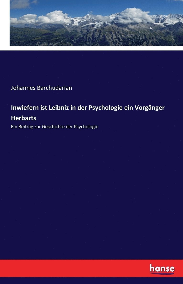Inwiefern ist Leibniz in der Psychologie ein Vorganger Herbarts 1