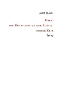 bokomslag Über die Rückschritte der Poesie dieser Zeit: Essay