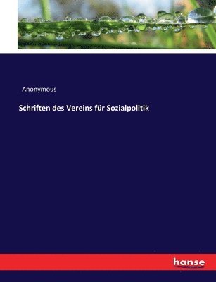 bokomslag Schriften des Vereins für Sozialpolitik
