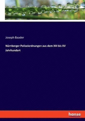 bokomslag Nürnberger Polizeiordnungen aus dem XIII bis XV Jahrhundert