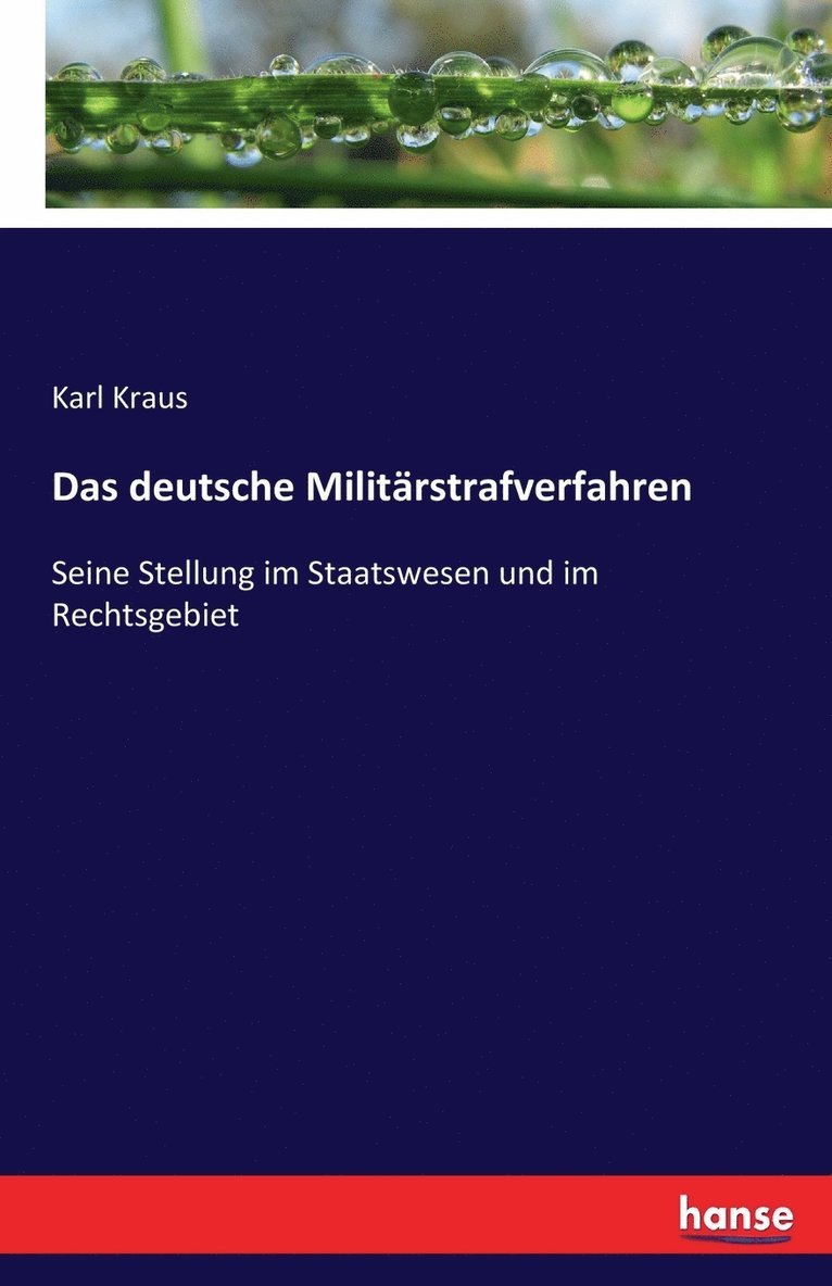 Das deutsche Militarstrafverfahren 1