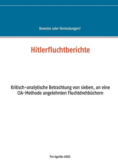 bokomslag Hitlerfluchtberichte