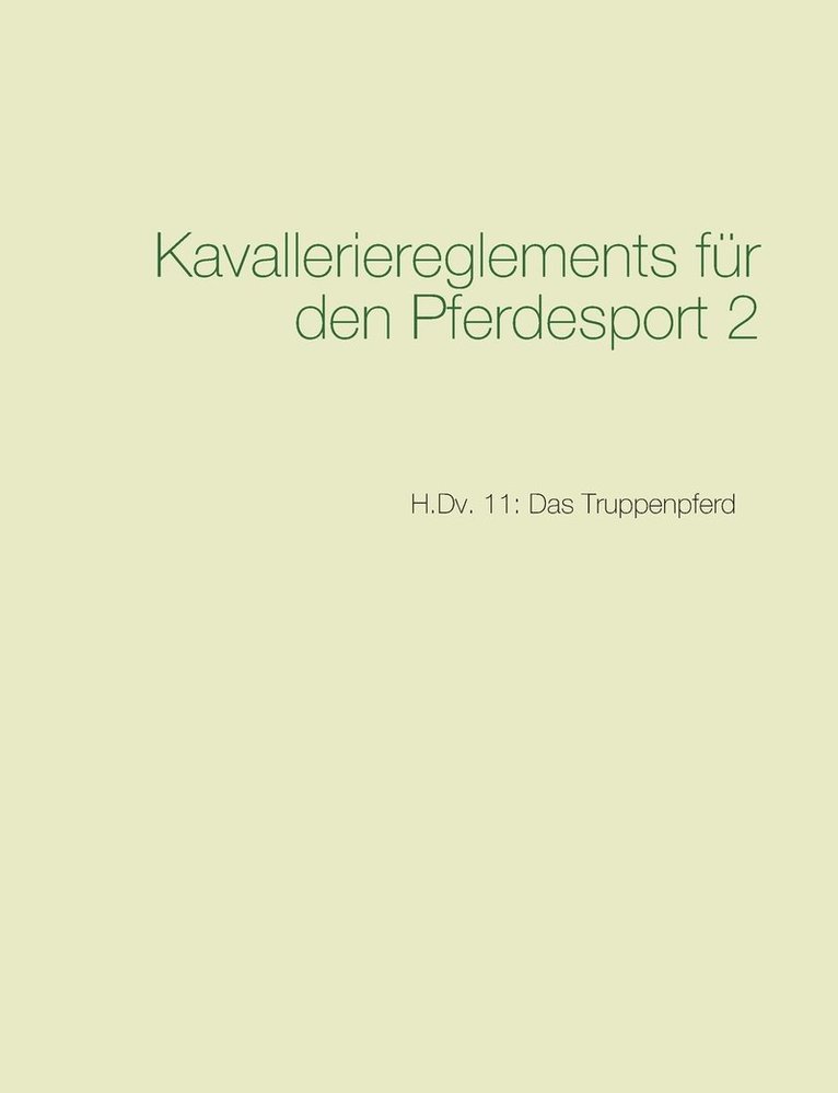 Kavalleriereglements fr den Pferdesport 2 1