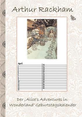 Elizabeth M Potter, Arthur Rackham - 'Alice's Adventures in Wonderland' Geburtstagskalender, Häftad