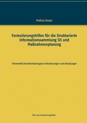 Formulierungshilfen fr die Strukturierte Informationssammlung SIS und Manahmenplanung 1