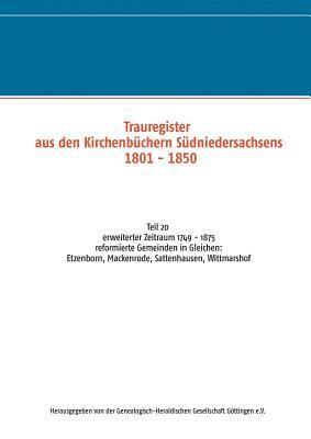 bokomslag Trauregister aus den Kirchenbchern Sdniedersachsens 1801 - 1850