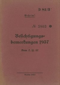 bokomslag D 81/3+ Besichtigungsbemerkungen 1937 - Geheim