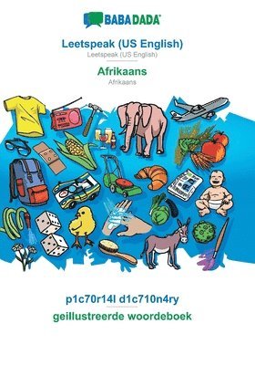 bokomslag Leetspeak (US English) - Afrikaans, p1c70r14l d1c710n4ry