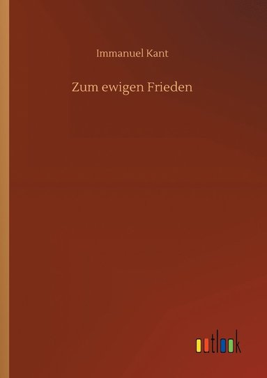 bokomslag Zum ewigen Frieden