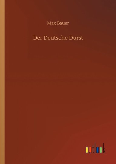 bokomslag Der Deutsche Durst