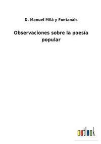 bokomslag Observaciones sobre la poesía popular