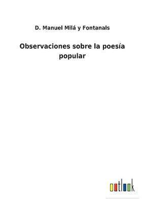 bokomslag Observaciones sobre la poesía popular