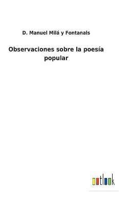 bokomslag Observaciones sobre la poesía popular