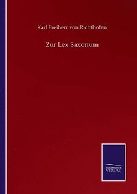 bokomslag Zur Lex Saxonum