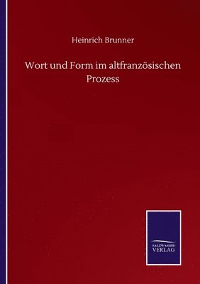 bokomslag Wort und Form im altfranzsischen Prozess