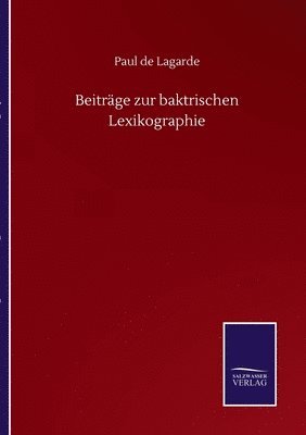 bokomslag Beitrge zur baktrischen Lexikographie