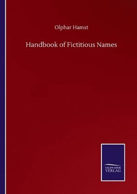 bokomslag Handbook of Fictitious Names