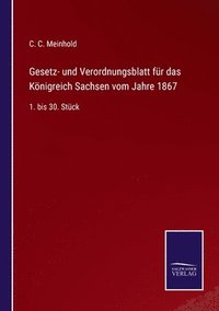 bokomslag Gesetz- und Verordnungsblatt fr das Knigreich Sachsen vom Jahre 1867