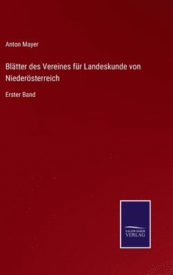 bokomslag Bltter des Vereines fr Landeskunde von Niedersterreich