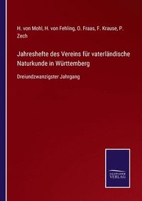 bokomslag Jahreshefte des Vereins fr vaterlndische Naturkunde in Wrttemberg