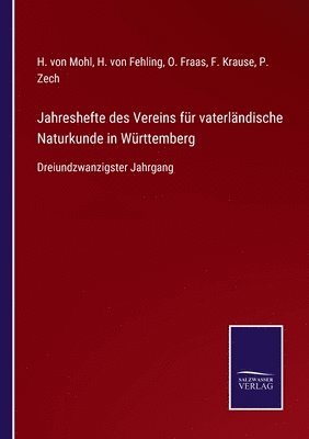 Jahreshefte des Vereins fr vaterlndische Naturkunde in Wrttemberg 1