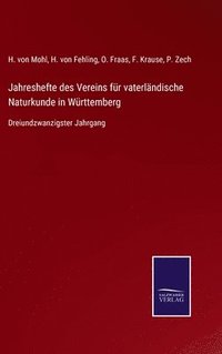 bokomslag Jahreshefte des Vereins fr vaterlndische Naturkunde in Wrttemberg