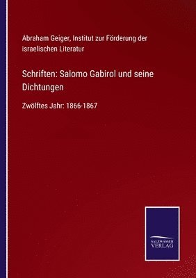 Abraham Geiger, Institut zur Förderung der israelischen Literatur - Schriften, Häftad