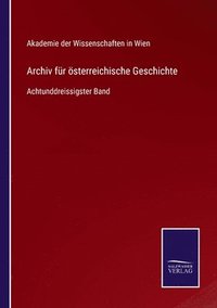 bokomslag Archiv fur oesterreichische Geschichte
