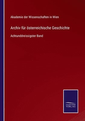 Archiv fur oesterreichische Geschichte 1