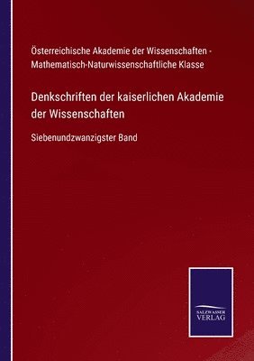 bokomslag Denkschriften der kaiserlichen Akademie der Wissenschaften