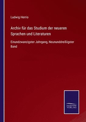 bokomslag Archiv fur das Studium der neueren Sprachen und Literaturen