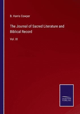 The Journal of Sacred Literature and Biblical Record 1