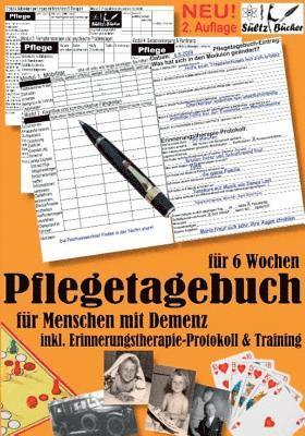 bokomslag Pflegetagebuch XXL (6 Wochen) für Menschen mit Demenz - inkl. Erinnerungstherapie-Protokoll